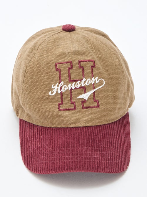 Casquette avec visière en matière côtelée - Kiabi