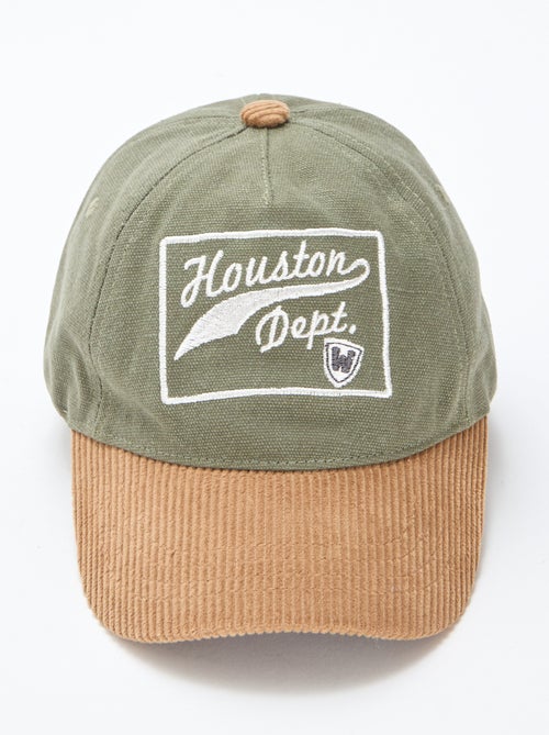 Casquette avec visière en matière côtelée - Kiabi