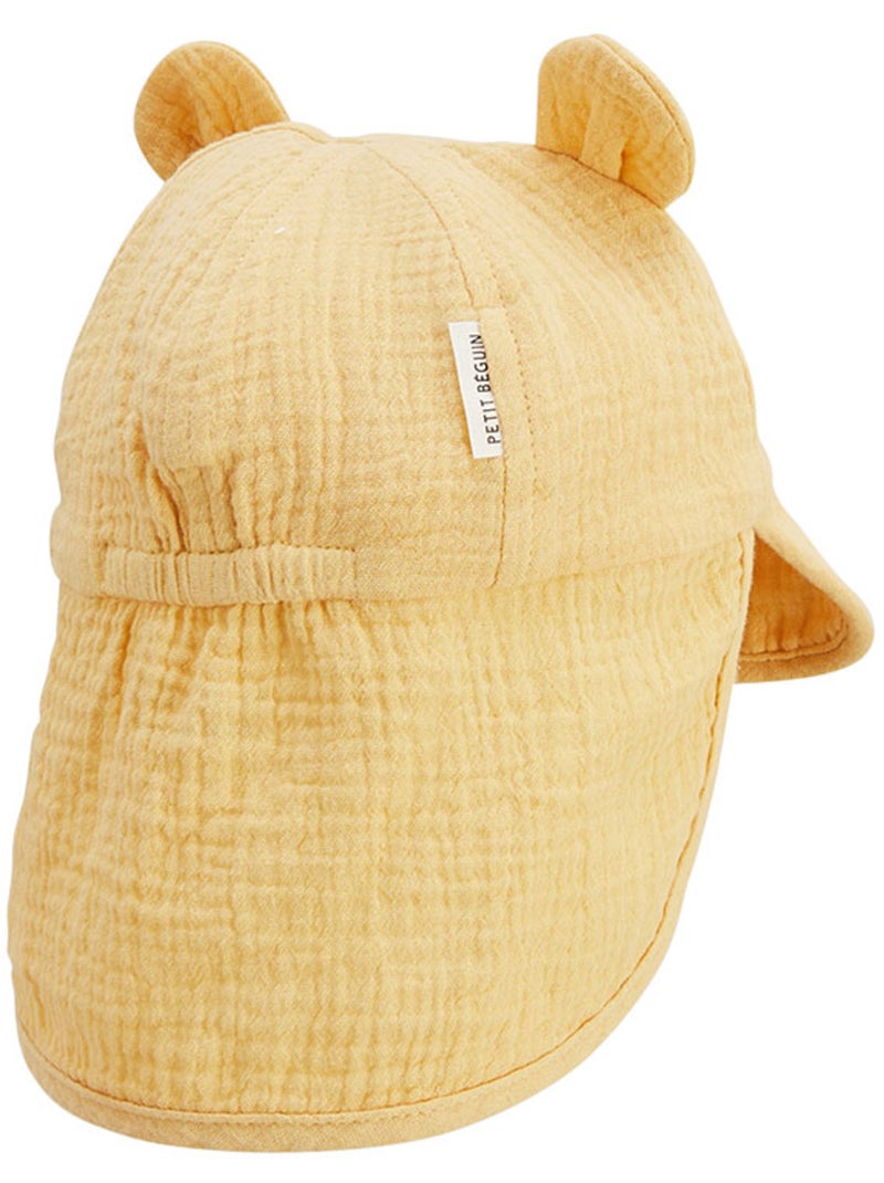 Casquette cache-cou b?b? en gaze de coton Camila Jaune - Kiabi