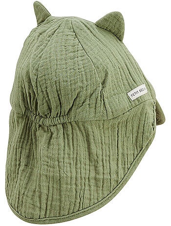 Casquette cache cou bébé en gaze de coton Gabin