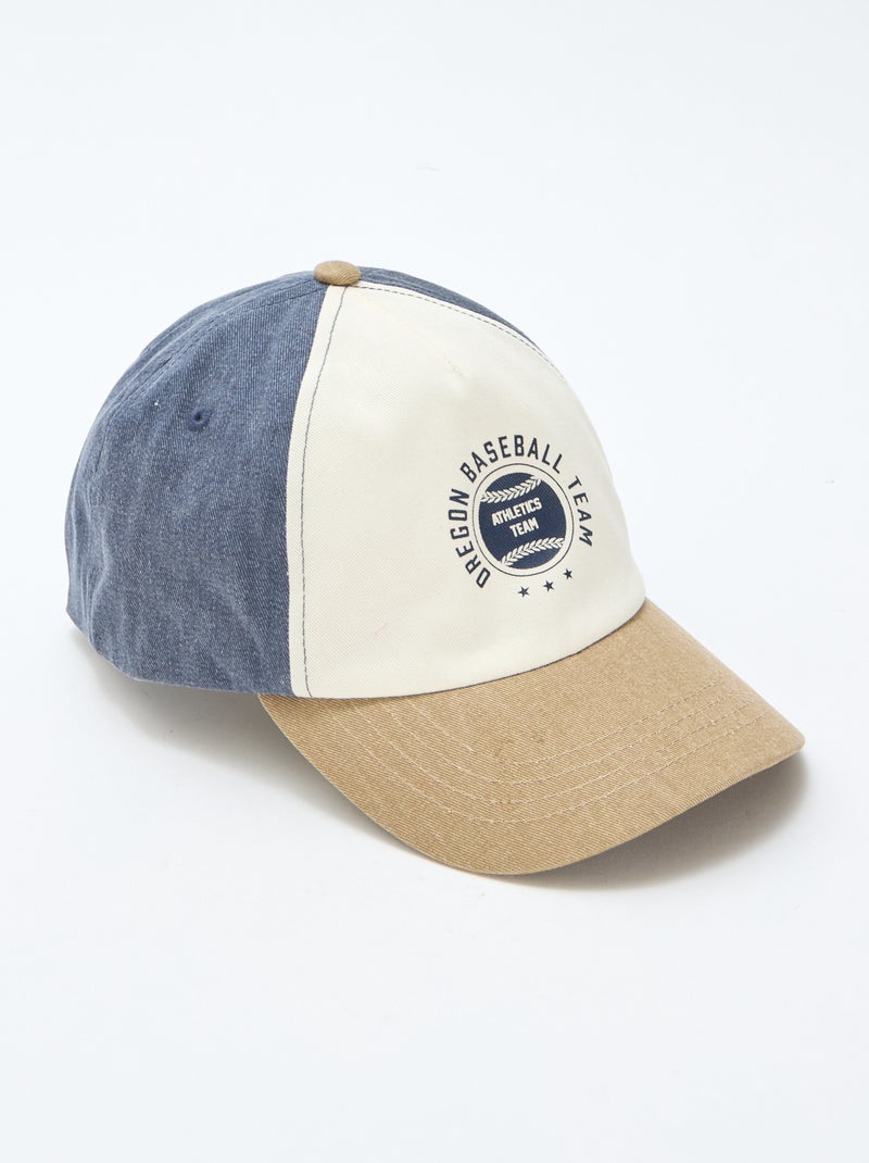 Casquette de baseball tricolore Bleu - Kiabi