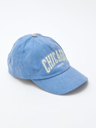Casquette en denim avec inscription