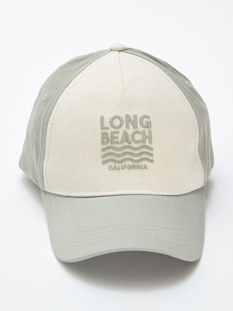 Casquette en toile avec broderies VERT - Kiabi