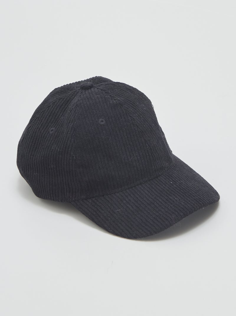 Casquette en velours réglable Noir - Kiabi