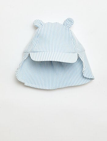 Casquette rayée avec cache nuque et oreilles