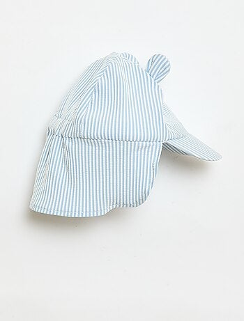 Casquette rayée avec cache nuque et oreilles