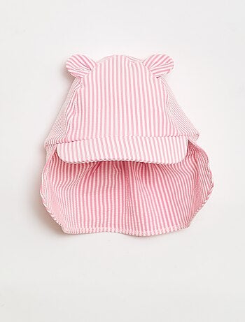 Casquette rayée avec cache nuque et oreilles