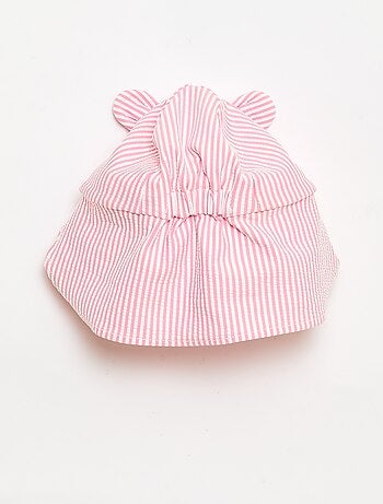 Casquette rayée avec cache nuque et oreilles