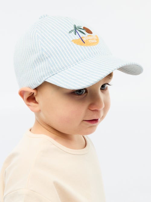 Casquette rayée avec patch brodé - Kiabi