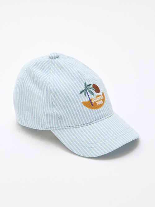 Casquette rayée avec patch brodé - Kiabi
