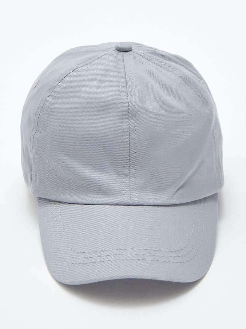 Casquette uni en coton GRIS - Kiabi