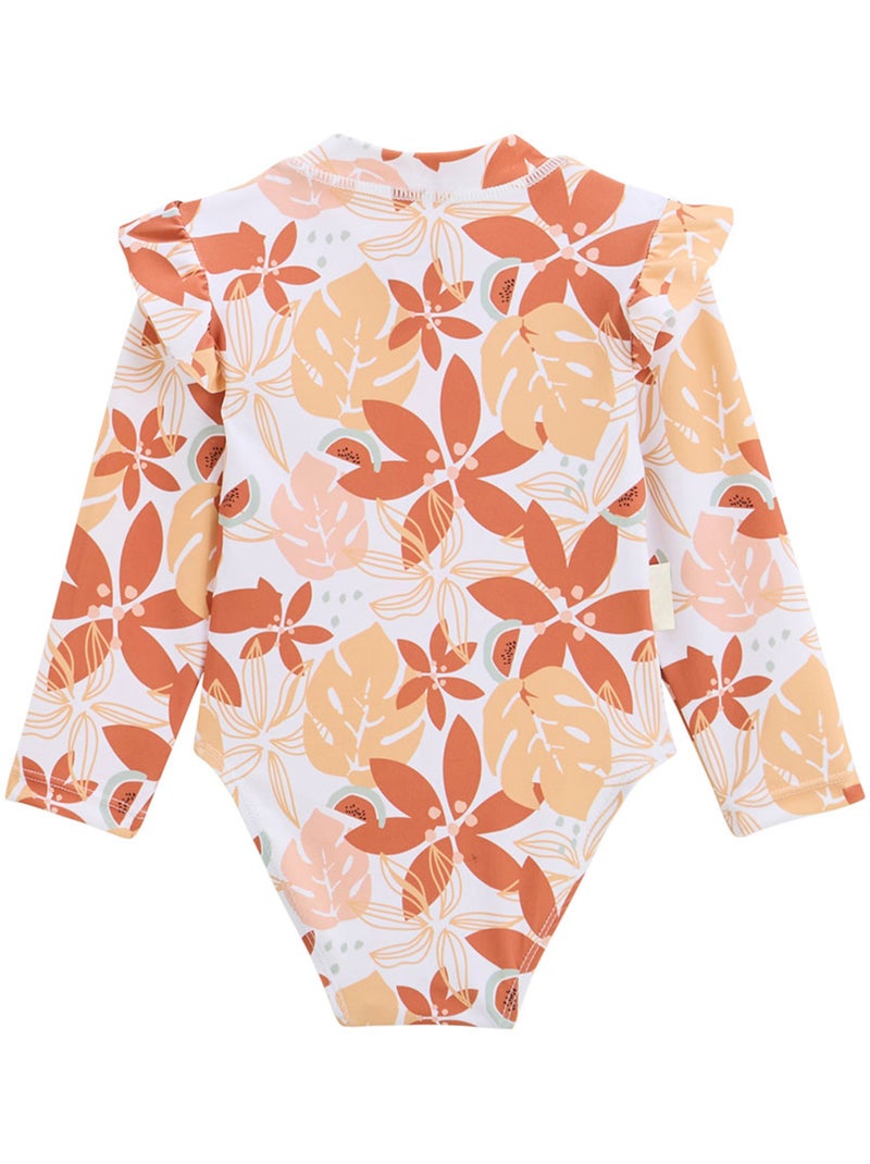 Cassis babyzwempakje met lange mouwen, uit één stuk Oranje - Kiabi