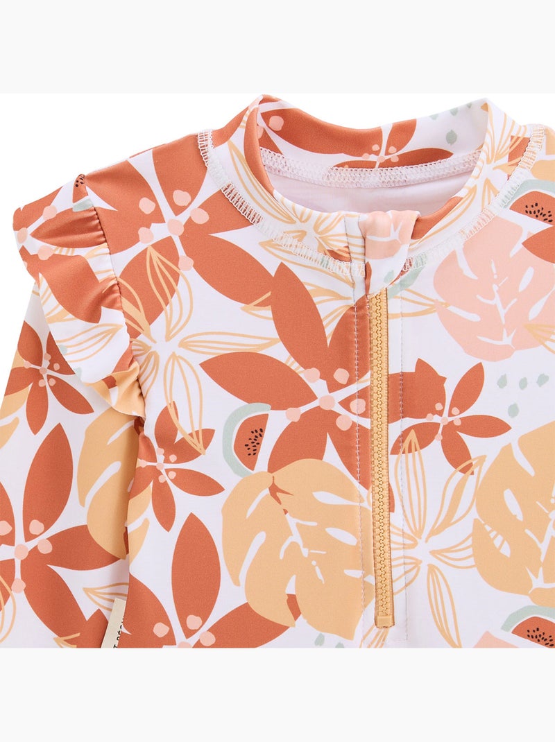 Cassis babyzwempakje met lange mouwen, uit één stuk Oranje - Kiabi