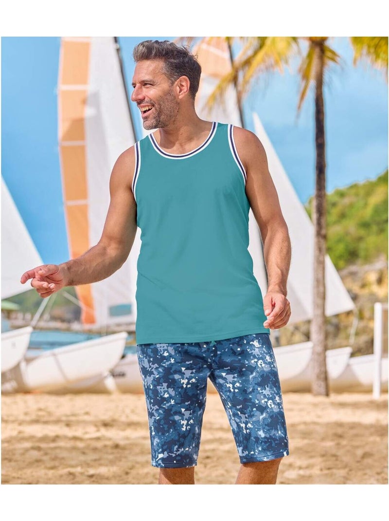 Casual joggingbermuda tie-dye   - ATLAS FOR MEN Marineblauw - Kiabi