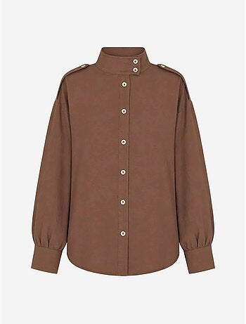 Casual overhemdblouse met mandarijnkraag mixray