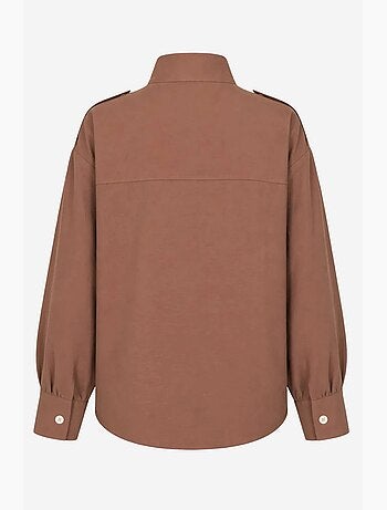 Casual overhemdblouse met mandarijnkraag mixray
