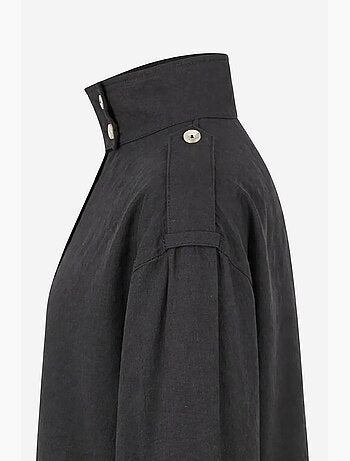 Casual overhemdblouse met mandarijnkraag mixray