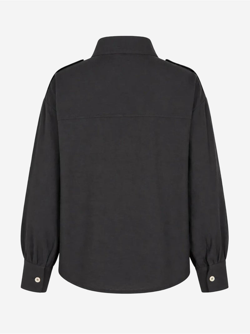 Casual overhemdblouse met mandarijnkraag mixray Zwart - Kiabi