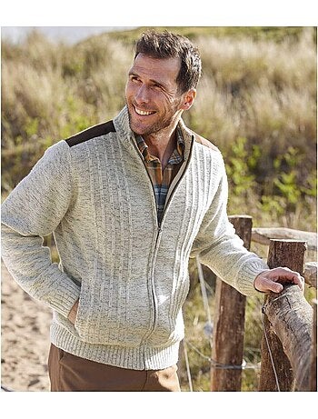 Casual tricotvest met fleecevoering - atlas for men
