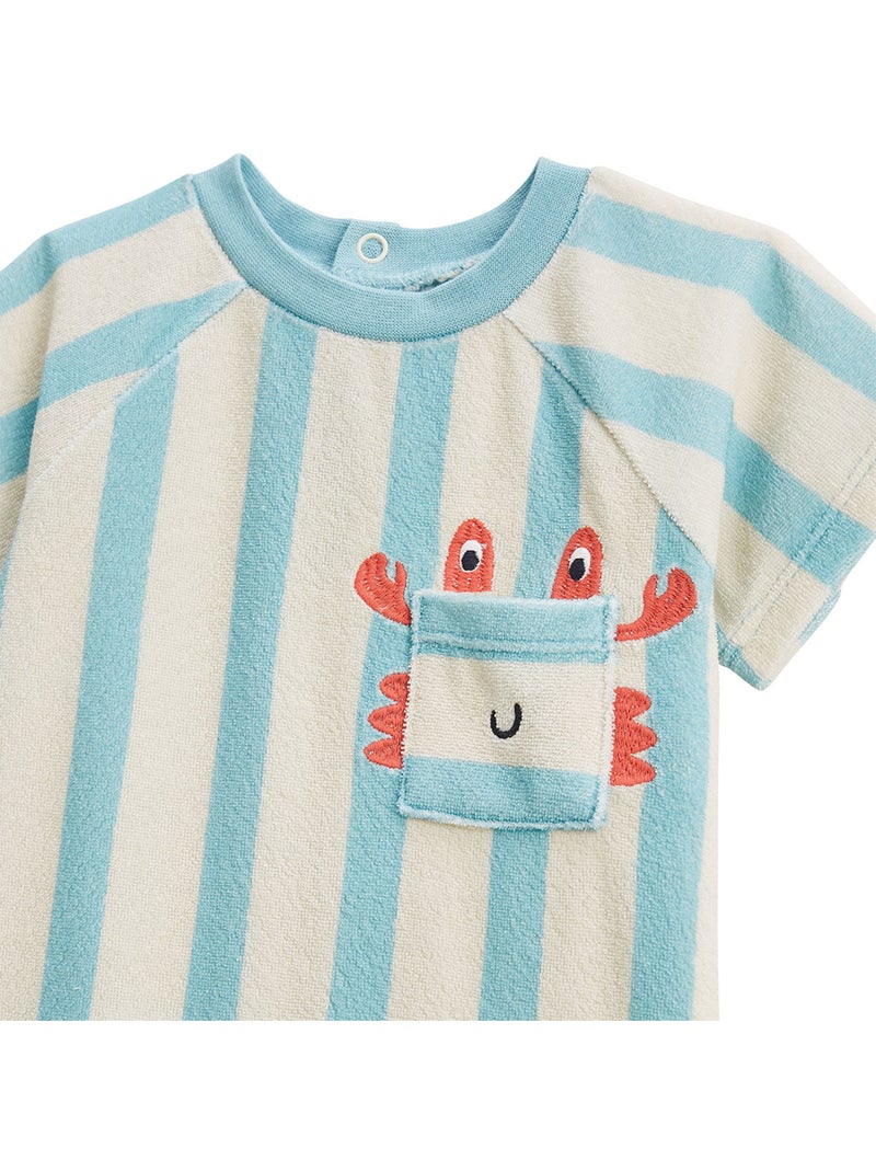 Cayo Coco badstof babyrompertje Blauw - Kiabi