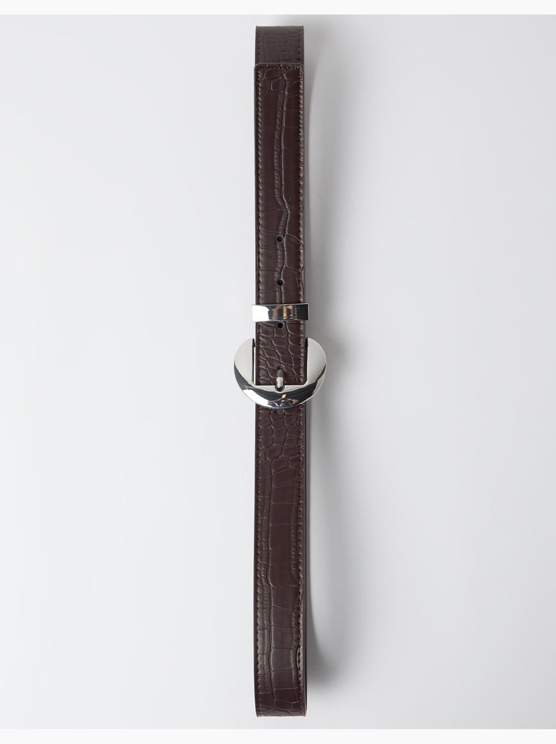 Ceinture à effet crocodile, mo fashion Marron - Kiabi
