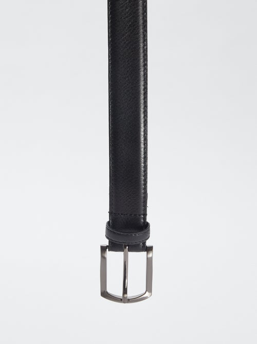 Ceinture basique en cuir avec boucle métallique - Kiabi