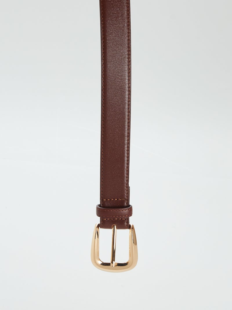 Ceinture basique en cuir Marron - Kiabi