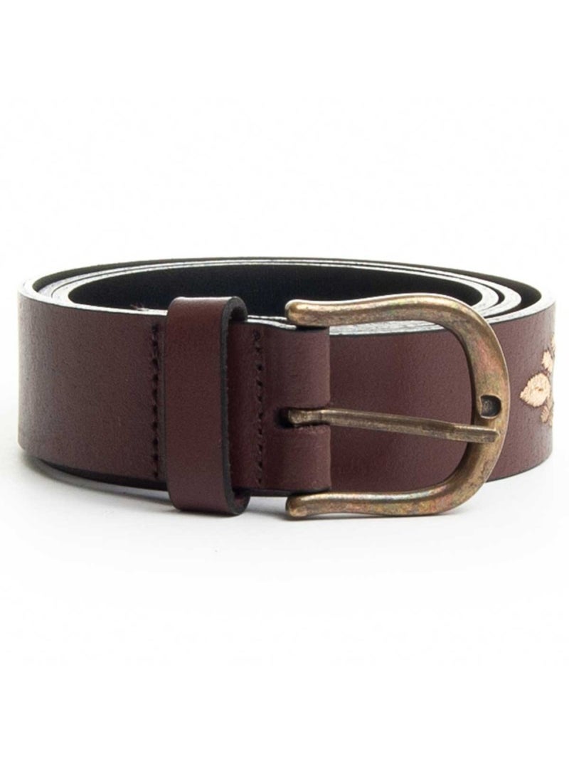 Ceinture Cuir Naturel Purapiel Marron - Kiabi