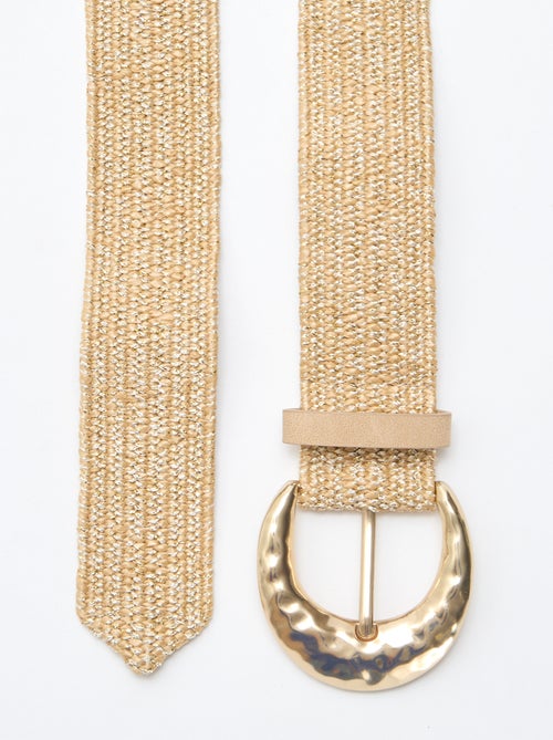 Ceinture élastique souple aspect paille - Kiabi