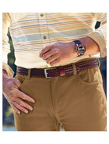 Ceinture en Croûte de Cuir Tressée - ATLAS FOR MEN