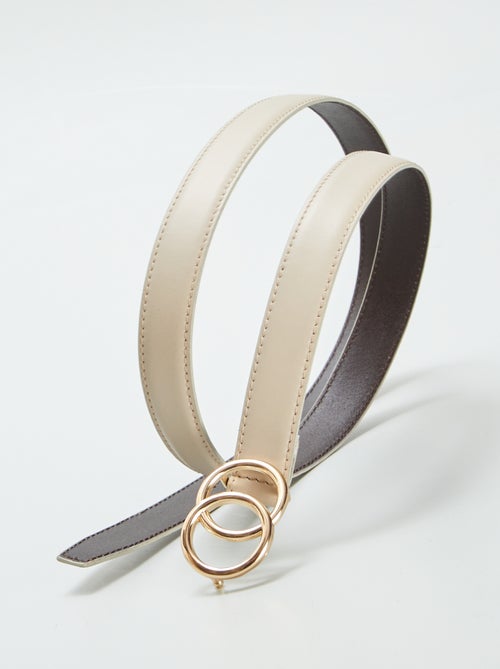 Ceinture en cuir avec boucle fantaisie - Kiabi