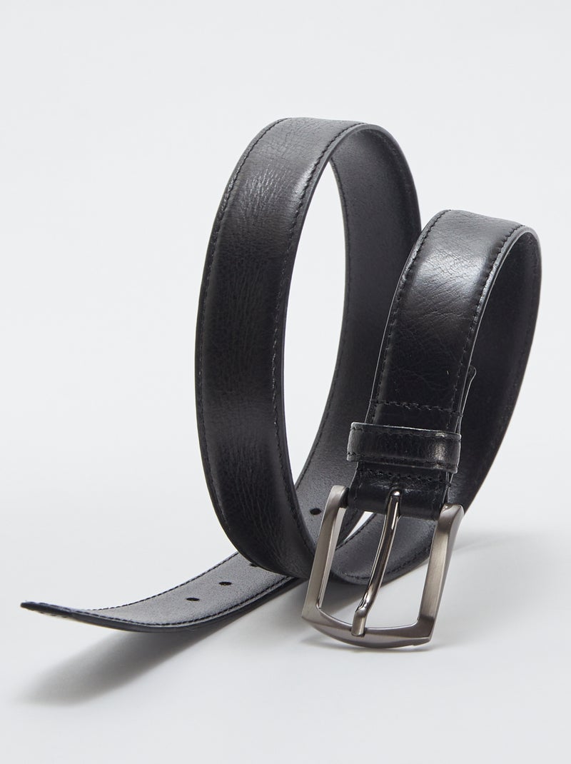 Ceinture en cuir NOIR - Kiabi