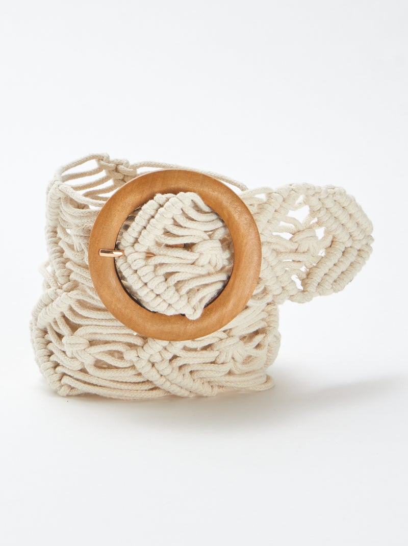 Ceinture en macramé ajouré BLANC - Kiabi