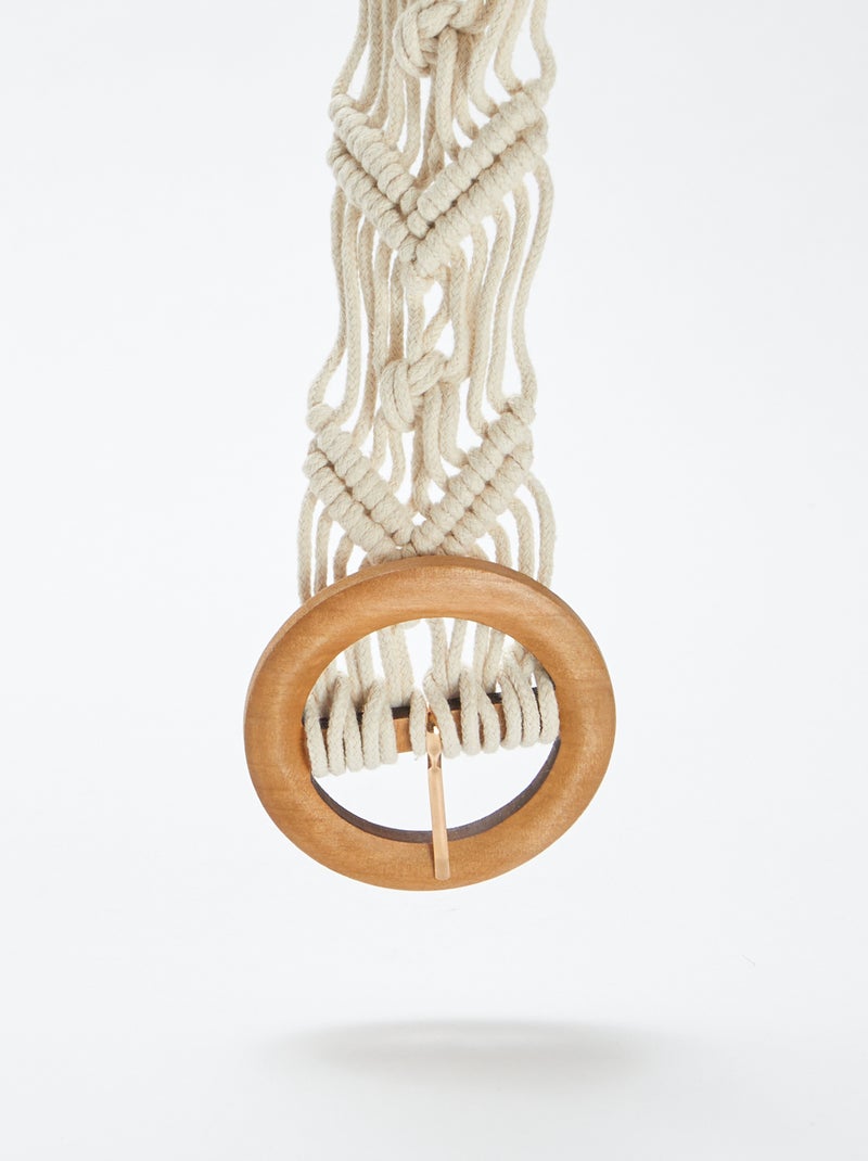Ceinture en macramé ajouré BLANC - Kiabi