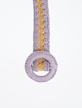 Ceinture en paille bicolore