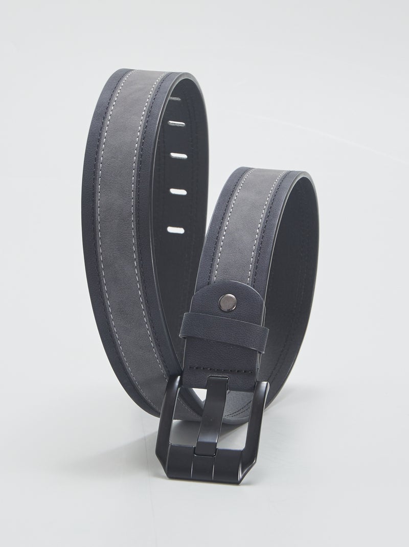 Ceinture en simili bicolore Noir - Kiabi
