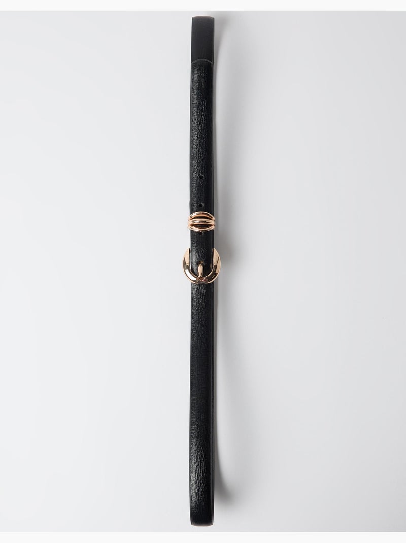 Ceinture fine avec boucle, mo fashion Noir - Kiabi