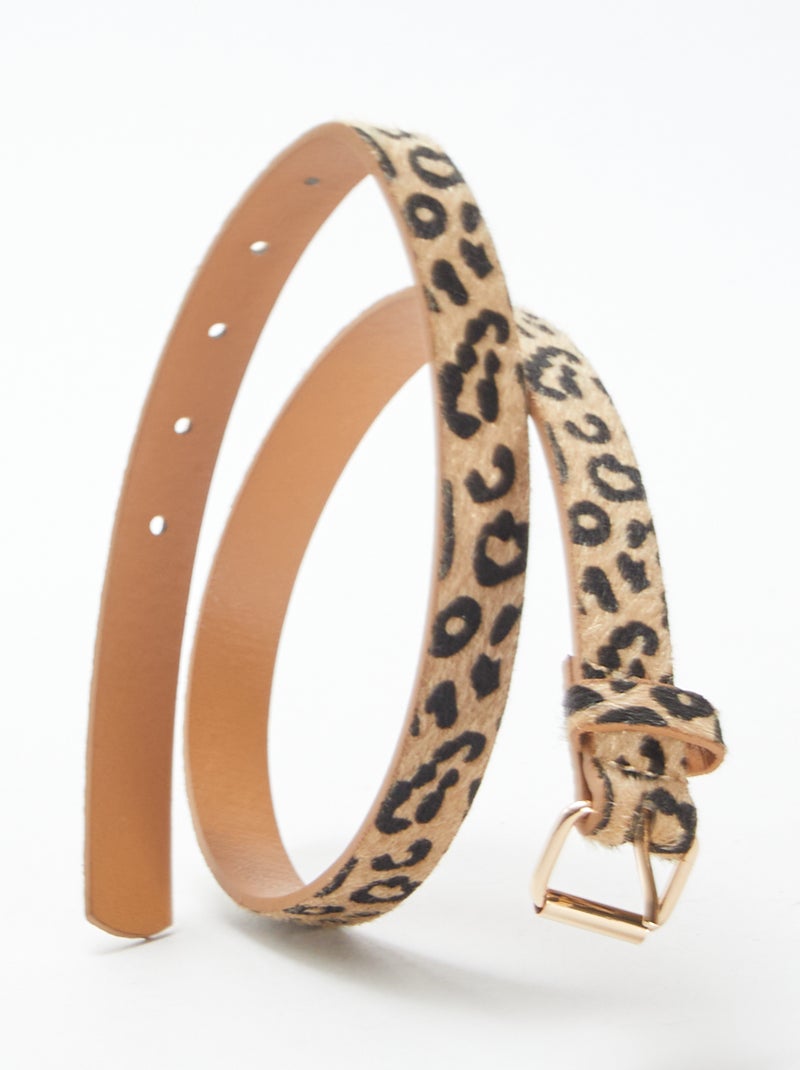 Ceinture fine imprimé léopard Léopard - Kiabi