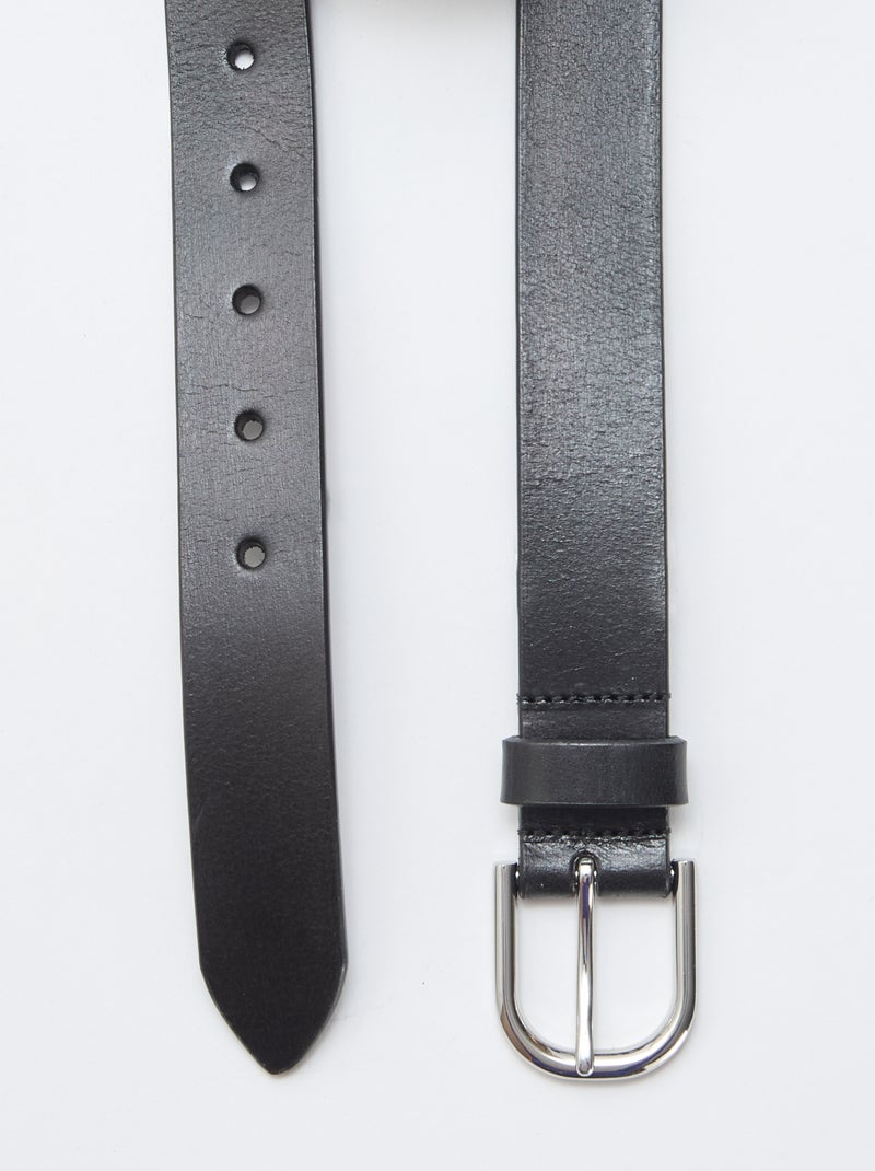 Ceinture grande taille en cuir Noir - Kiabi