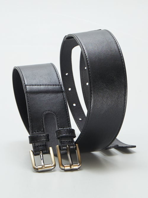 Ceinture large avec double fermeture à boucle - Kiabi