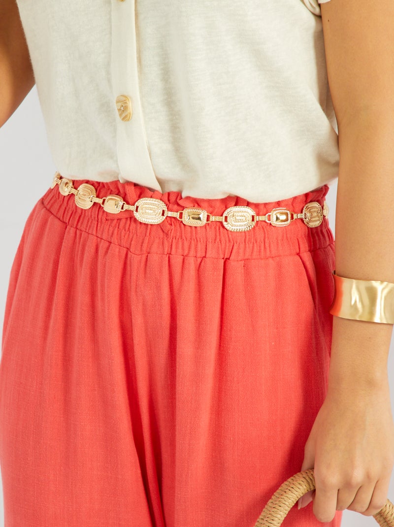 Ceinture médaillon doré - Kiabi