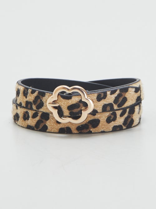 Ceinture motif léopard effet poilu - Kiabi