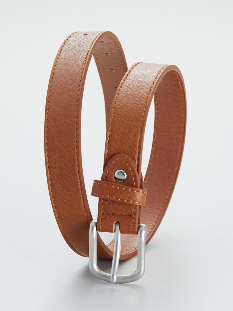 Ceinture simili toucher doux camel - Kiabi