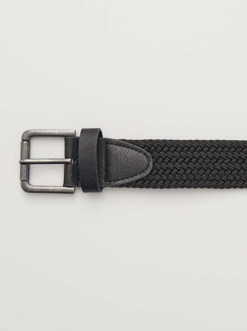 Ceinture tressée élastique Noir - Kiabi