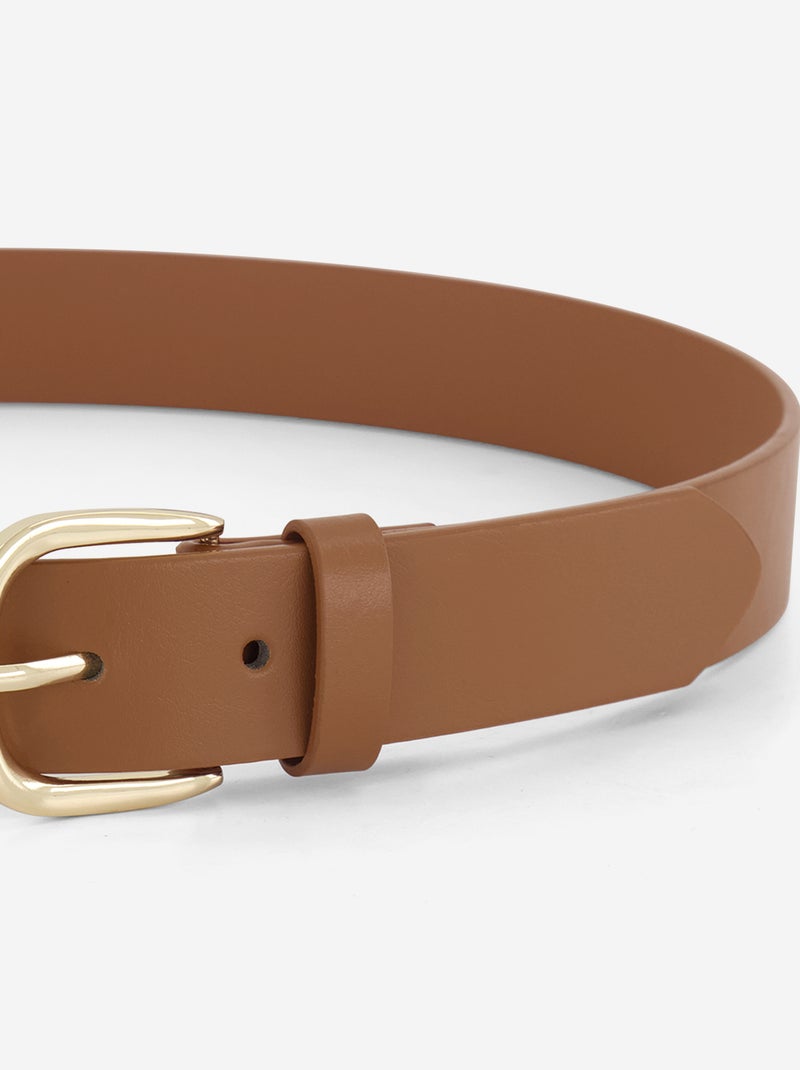 Ceinture unie basique Marron - Kiabi