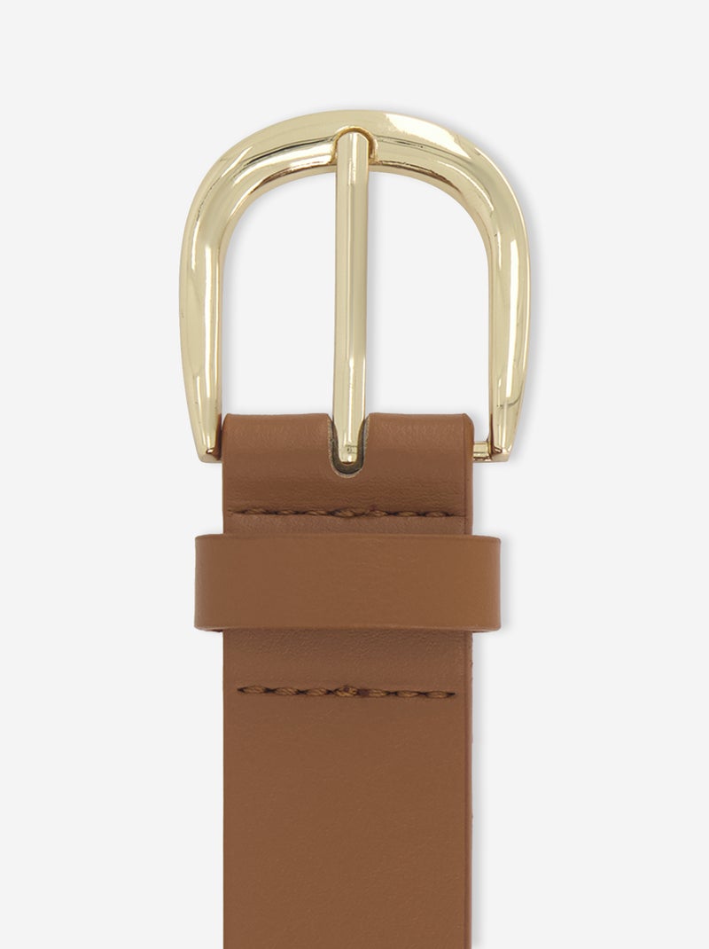 Ceinture unie basique Marron - Kiabi