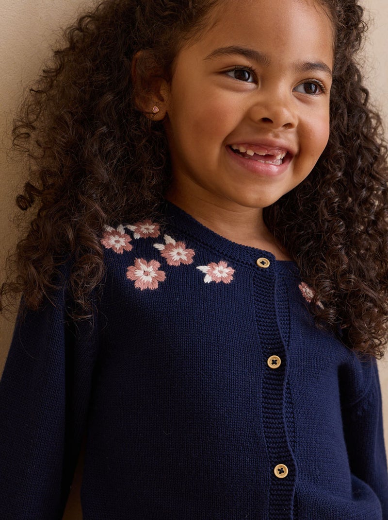 Celeste gebreid vest voor kinderen Blauw - Kiabi