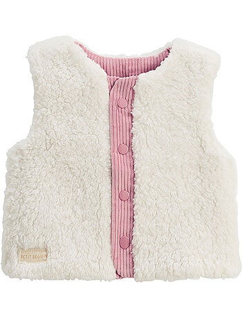 Celeste omkeerbare mouwloze sherpa kinderjas