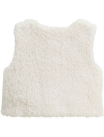 Celeste omkeerbare mouwloze sherpa kinderjas
