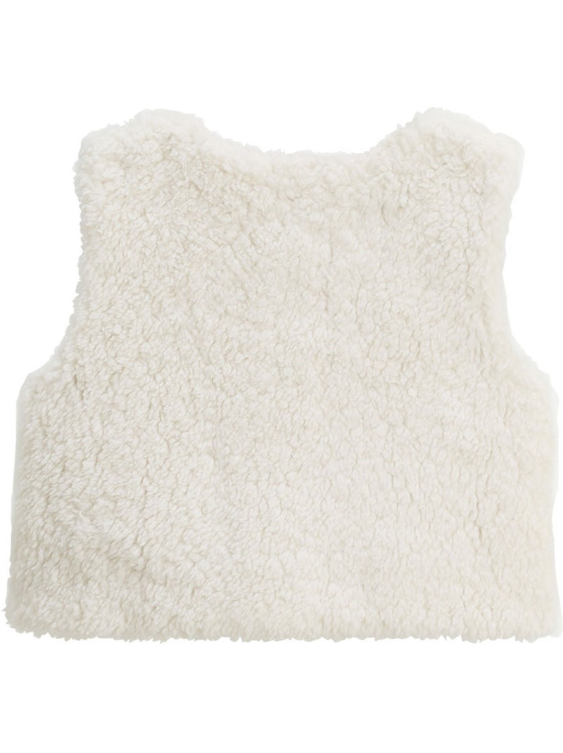 Celeste omkeerbare mouwloze sherpa kinderjas Ecru - Kiabi
